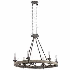 Kichler Taulbee 6-LT Oval Pendant - Weathered Zinc - 43824WZC Kichler Taulbee 6-LT Oval Pendant - Weathered Zinc - 43824WZC