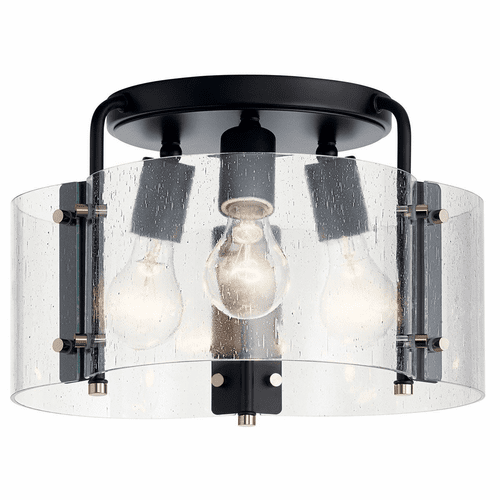 Kichler Thoreau 3-LT Semi Flush - Black - 42954BK