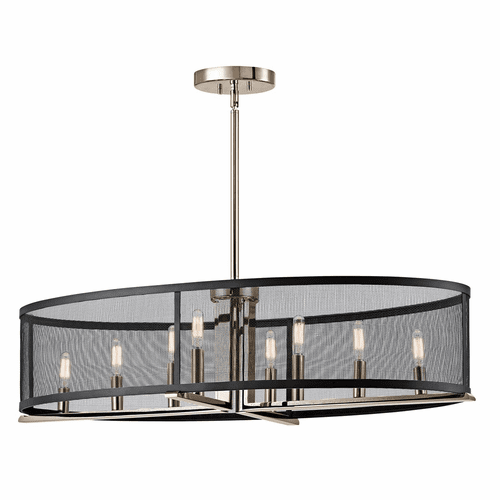 Kichler Titus 8-LT Oval Chandelier - Polished Nickel - 43712PN