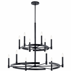 Kichler Tolani 12-LT 2-Tier Chandelier - Black - 52428BK