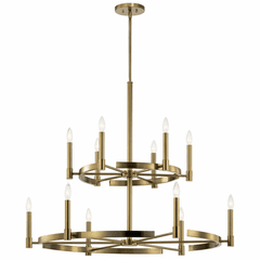 Kichler Tolani 12-LT 2-Tier Chandelier - Brushed Natural Brass - 52428BNB