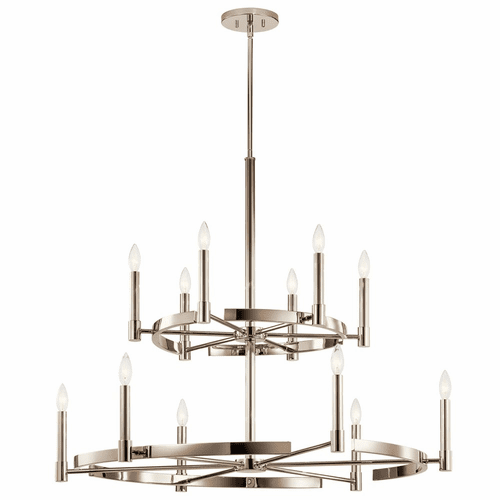 Kichler Tolani 12-LT 2-Tier Chandelier - Polished Nickel - 52428PN