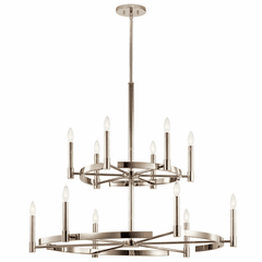 Kichler Tolani 12-LT 2-Tier Chandelier - Polished Nickel - 52428PN