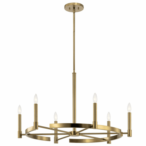 Kichler Tolani 6-LT 1-Tier Chandelier - Brushed Natural Brass - 52427BNB