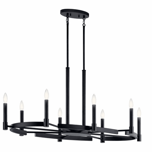 Kichler Tolani 8-LT Oval Chandelier - Black - 52429BK