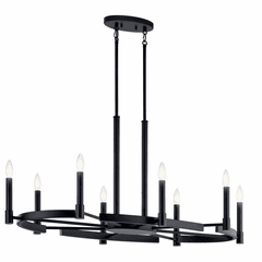 Kichler Tolani 8-LT Oval Chandelier - Black - 52429BK