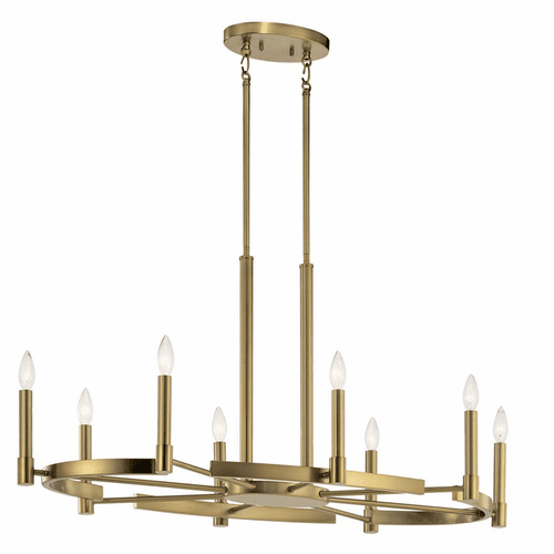 Kichler Tolani 8-LT Oval Chandelier - Brushed Natural Brass - 52429BNB