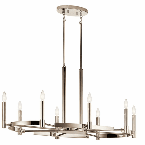 Kichler Tolani 8-LT Oval Chandelier - Polished Nickel - 52429PN