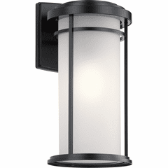 Kichler Toman 1-LT Outdoor Wall Light - Black - 49688BKL18 Kichler Toman 1-LT Outdoor Wall Light - Black - 49688BKL18