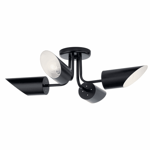Kichler Trentino 4-LT Semi Flush - Black - 52164BK
