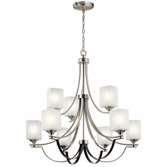Kichler Tula 9-LT 2 Tier Chandelier - Brushed Nickel - 52277NI