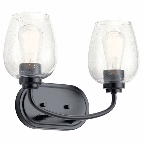 Kichler Valserrano 2-LT Bath Vanity Light - Black - 45128BKCS