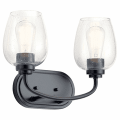 Kichler Valserrano 2-LT Bath Vanity Light - Black - 45128BKCS