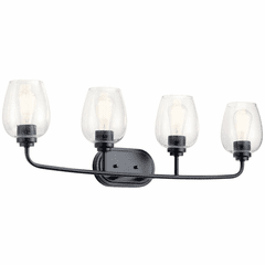 Kichler Valserrano 4-LT Bath Vanity Light - Black - 45130BKCS