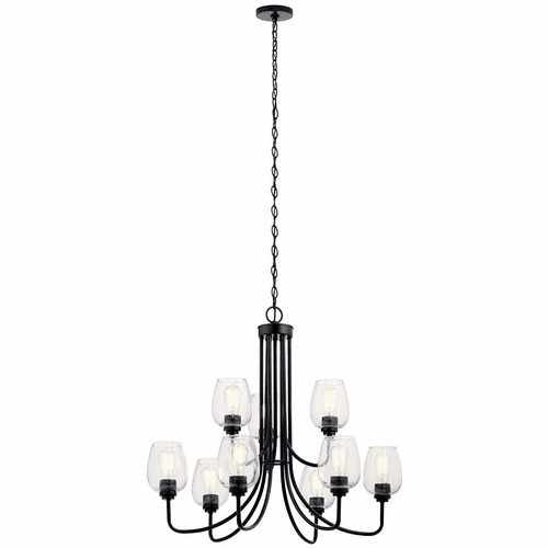 Kichler Valserrano 9-LT 2 Tier Chandelier - Black - 44378BKCS