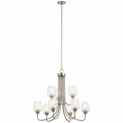 Kichler Valserrano 9-LT 2 Tier Chandelier - Brushed Nickel - 44378NICS