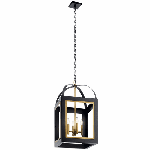 Kichler Vath 4-LT Large Foyer Pendant - Black - 52029BKNBR
