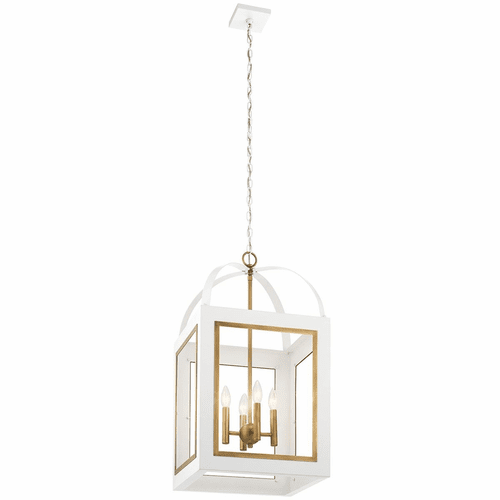 Kichler Vath 4-LT Large Foyer Pendant - White - 52029WHNBR