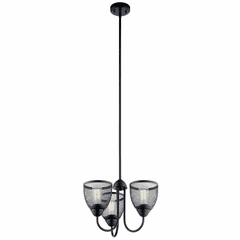 Kichler Voclain 3-LT Chandelier/Semi Flush - Black - 52268BK