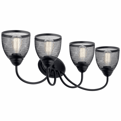 Kichler Voclain 4-LT Bath Light - Black - 55044BK
