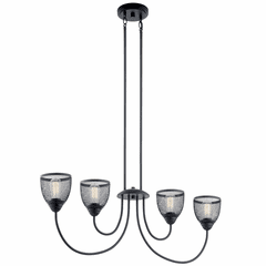 Kichler Voclain Linear 4-LT Chandelier - Black - 52273BK