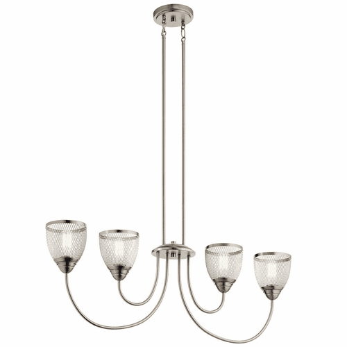 Kichler Voclain Linear 4-LT Chandelier - Brushed Nickel - 52273NI