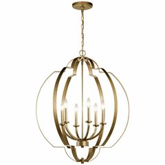 Kichler Voleta Foyer 6-LT Chandelier - Natural Brass - 42139NBR Kichler Voleta Foyer 6-LT Chandelier - Natural Brass - 42139NBR