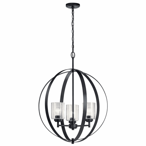 Kichler Winslow 1 Tier 3-LT Chandelier - Black - 44034BK
