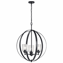 Kichler Winslow 1 Tier 3-LT Chandelier - Black - 44034BK