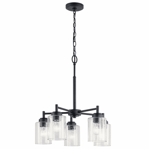 Kichler Winslow 1 Tier 5-LT Chandelier - Black - 44030BK