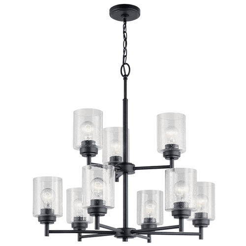 Kichler Winslow 9-LT 2 Tier Chandelier - Black - 44031BK