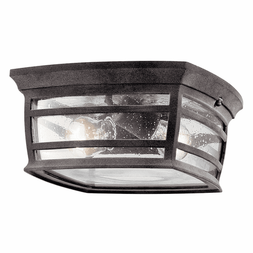 Kichler Wiscombe Park 2-LT Flush Mount - Weathered Zinc - 49277WZC