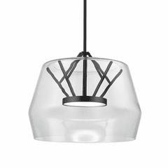 Kuzco Deco LED Pendant - Clear/Vintage Brass - PD61418-CL/BK
