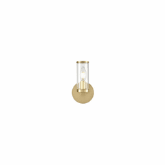 Kuzco Revolve 1-LT Wall Sconce - Natural Brass|Clear Glass - WV309001NBCG