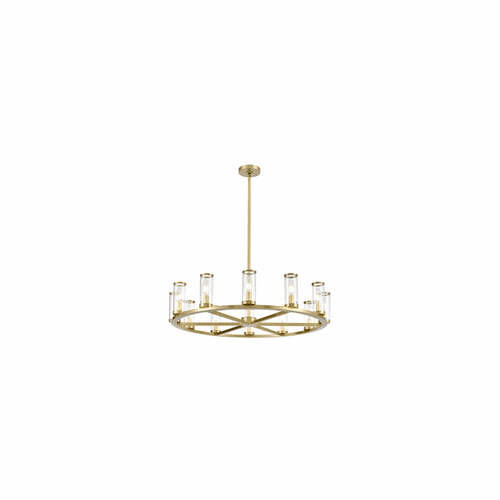 Kuzco Revolve 12-LT Chandelier - Natural Brass|Clear Glass - CH309012NBCG