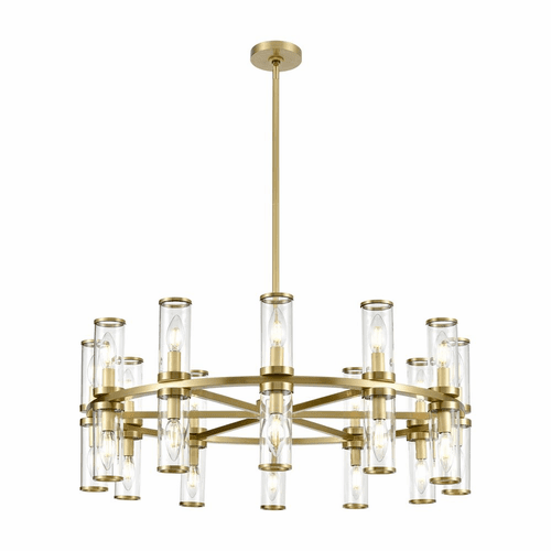 Kuzco Revolve 24-LT Chandelier - Natural Brass|Clear Glass - CH309024NBCG