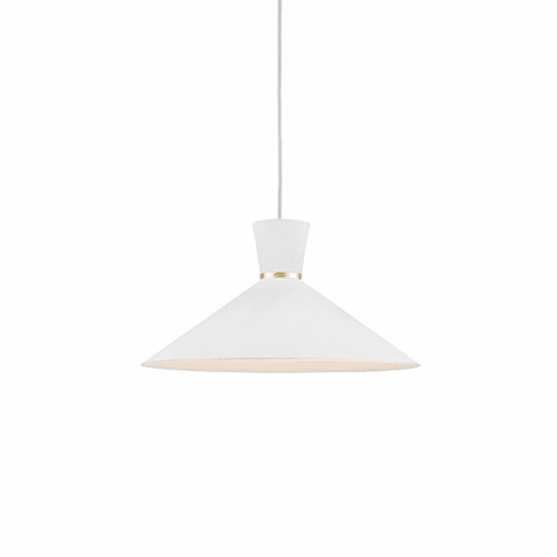Kuzco Vanderbilt 1-LT Pendant - White / Gold - 493216-WH/GD