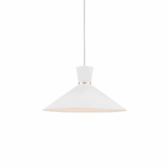 Kuzco Vanderbilt 1-LT Pendant - White / Gold - 493216-WH/GD