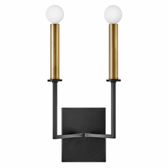Lark Lazlo Two Light Tall Sconce - Black - 83152BK