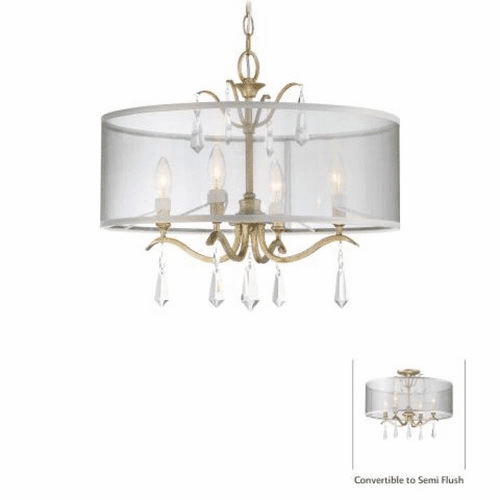 Laurel Estate 4-LT Semi Flush Mount - Brio Gold - 4443-582