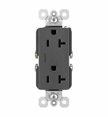 Legrand 20A Decorator Tamper-Resistant Receptacle - Black - TR26352RBK