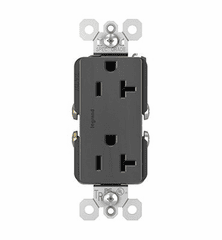 Legrand 20A Decorator Tamper-Resistant Receptacle - Black - TR26352RBK Legrand 20A Decorator Tamper-Resistant Receptacle - Black - TR26352RBK