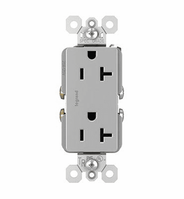 Legrand 20A Decorator Tamper-Resistant Receptacle - Gray - TR26352RGRY