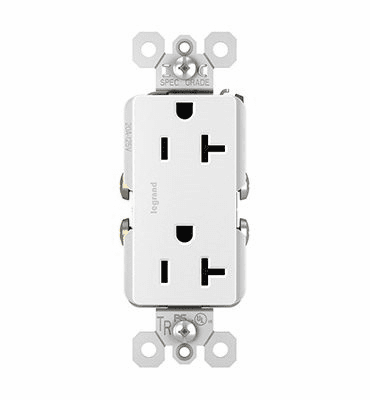 Legrand 20A Decorator Tamper-Resistant Receptacle - White - TR26352RW