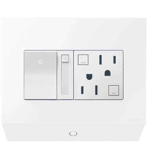 Legrand adorne Control Box with Paddle Dimmer and 15A GFCI - APCB6W2