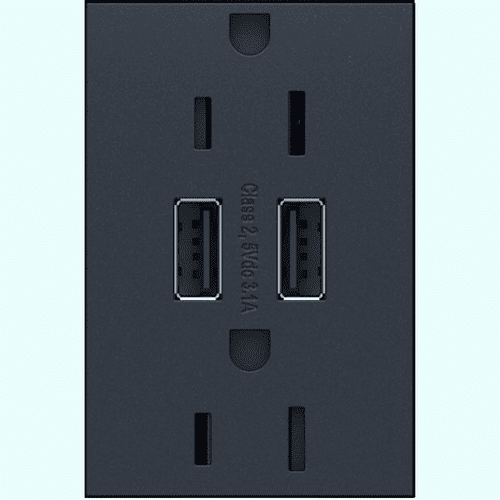 Legrand Adorne Dual USB Plus-Size Outlet Combo - Graphite - ARTRUSB153G4