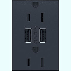 Legrand Adorne Dual USB Plus-Size Outlet Combo - Graphite - ARTRUSB153G4