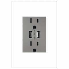Legrand adorne Dual USB Plus-size Outlet Combo - Magnesium - ARTRUSB153M4