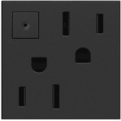 Legrand Adorne Energy-Saving On/Off Outlet, 15A - Graphite - ARPS152G4
