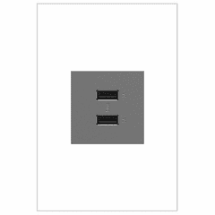 Legrand Adorne Full-Size A/A USB Outlet - Magnesium - ARUSB2AA6M4